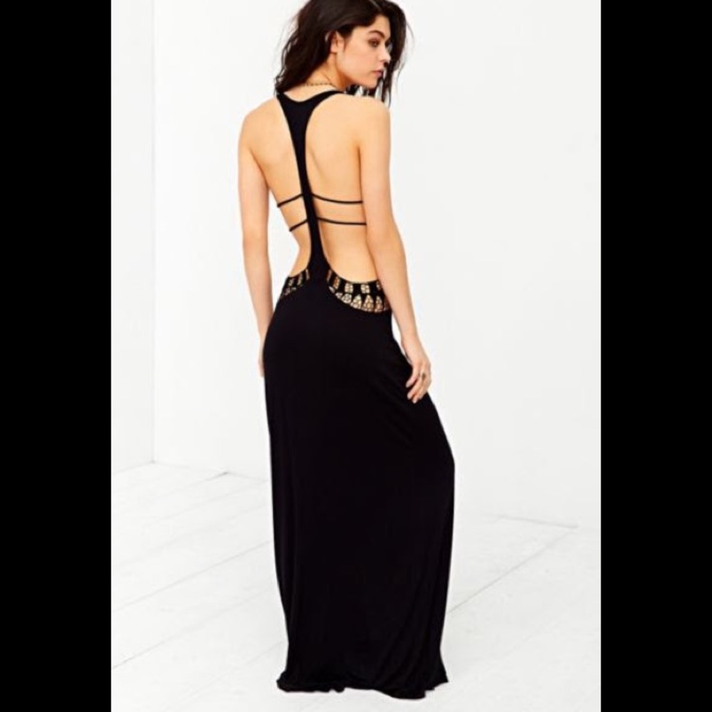 New black maxi dress with cutouts